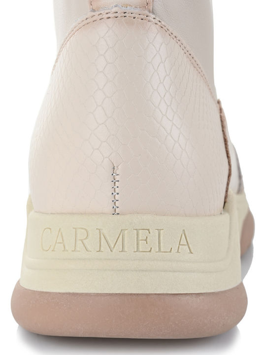 Leder Stiefeletten Damen Beige