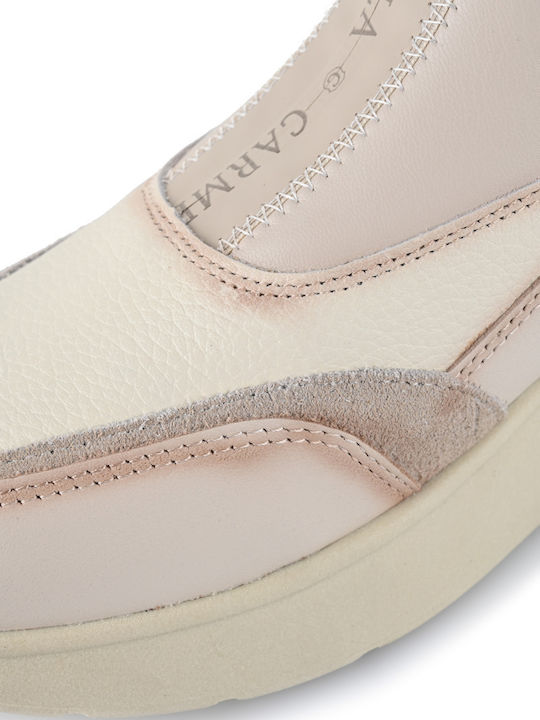 Leder Stiefeletten Damen Beige