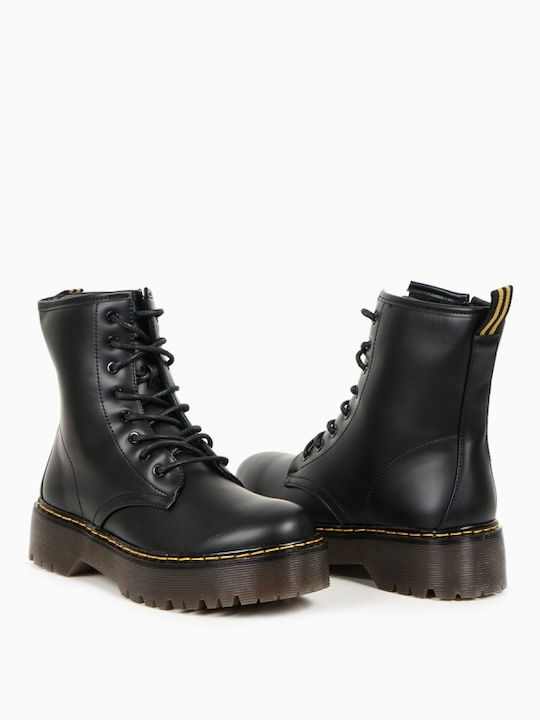 Piazza Shoes Women's Combat Boots Black