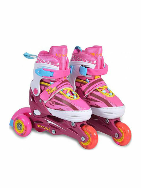 Byox Trina Inline Αυξομειούμενα Rollers Ροζ Παιδικά