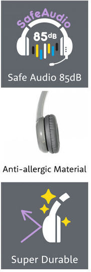 BuddyPhones Galaxy On Ear Multimedia Ακουστικά με μικρόφωνο σε Γκρι χρώμα