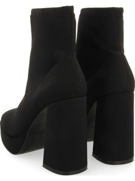 Leder Stiefeletten Damen Schwarz