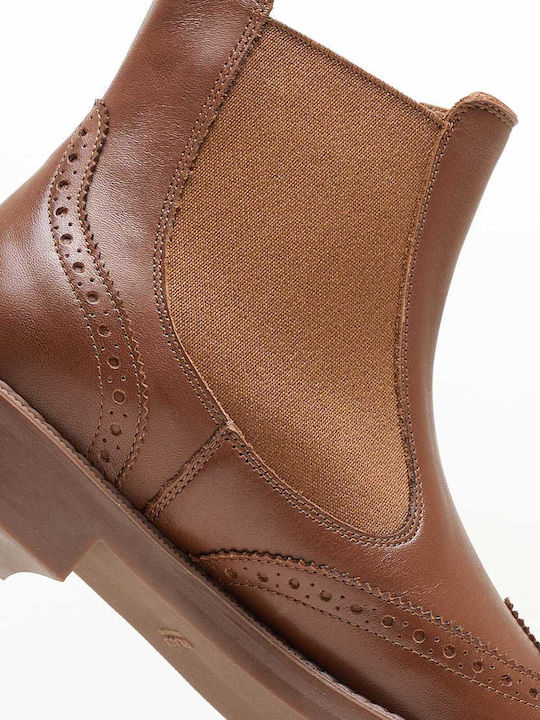 Leather Women's Ankle Boots Tabac Brown