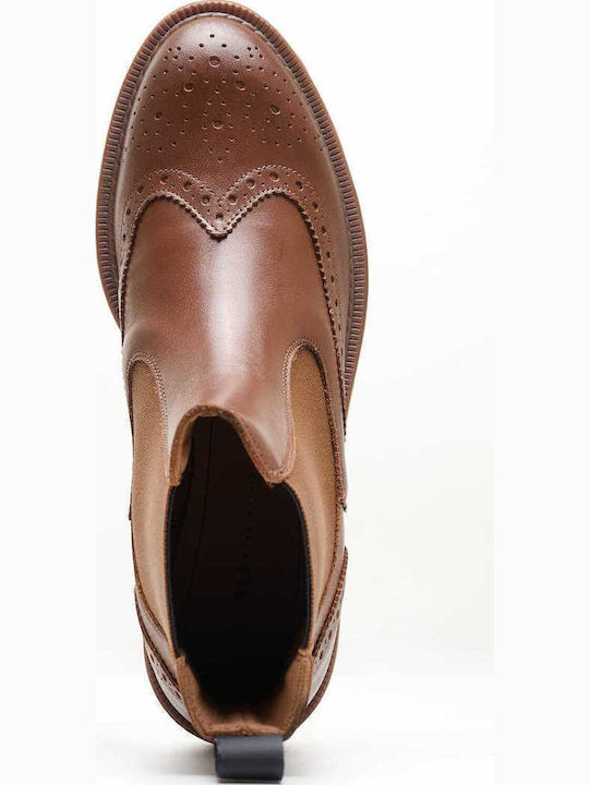 Leather Women's Ankle Boots Tabac Brown