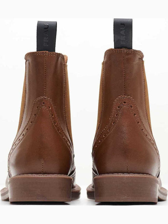 Leather Women's Ankle Boots Tabac Brown