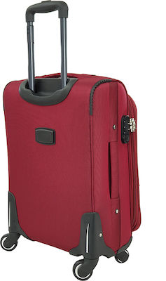 Playbags FW877 Cabin Travel Suitcase Fabric Bordeaux with 4 Wheels Height 55cm