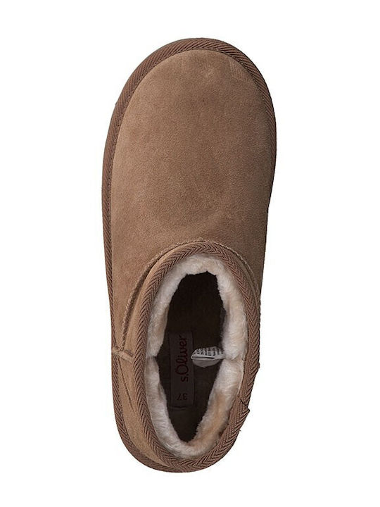 Suede Γυναικεία Μποτάκια Cognac