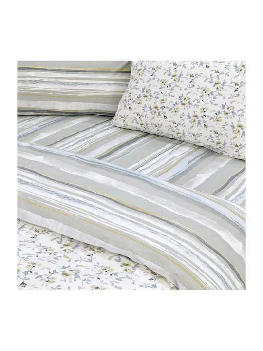 Lino Home Duvet Cover Set Cotton Single with Pillowcase 160x240 Agne Grey