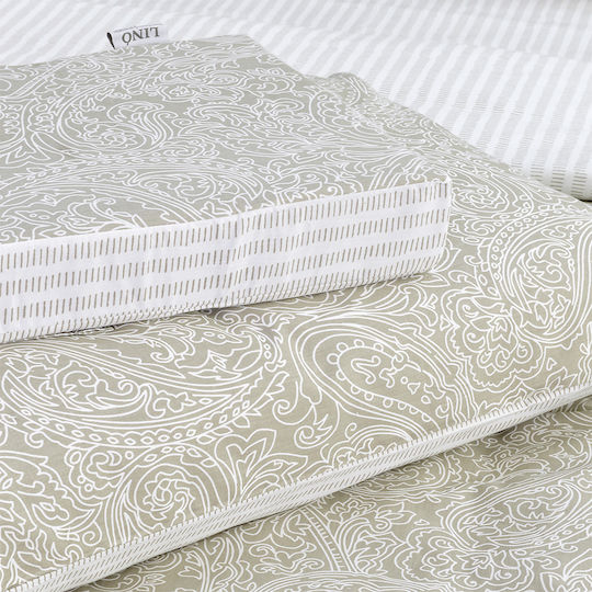 Lino Home Комплект Плик за Завивка Памучен Кинг Сайз с 2 Калъфки 220x240 Pasilio Бежов