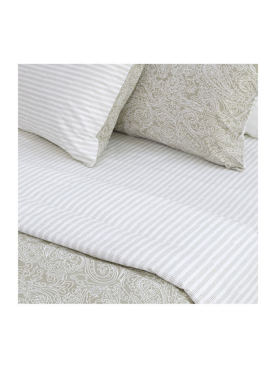 Lino Home Duvet Cover Set Cotton Queen with 2 Pillowcases 220x240 Pasilio Beige