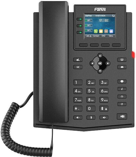 Fanvil X303W Cu fir Telefon IP 4 linii Negru