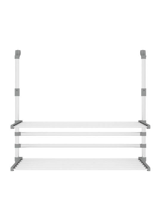 vidaXL Folding Hanging Clothes Drying Rack Made of Aluminum with Hanging Length 10m
