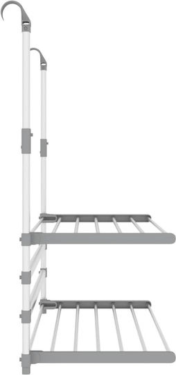vidaXL Folding Hanging Clothes Drying Rack Made of Aluminum with Hanging Length 10m