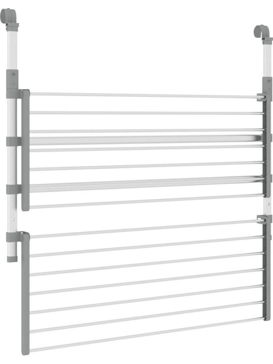 vidaXL Folding Hanging Clothes Drying Rack Made of Aluminum with Hanging Length 10m