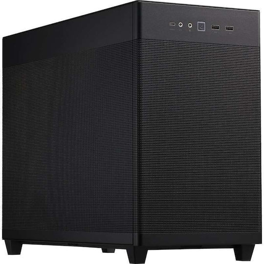 Asus Prime AP201 Геймърско Micro Tower Компютърна Кутия с Страничен Прозорец Mesh Черно Издание