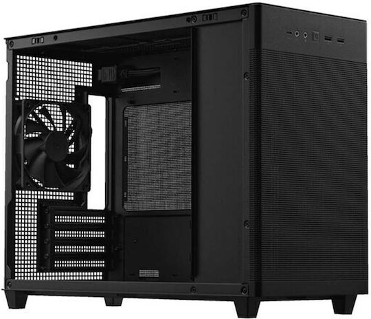 Asus Prime AP201 Геймърско Micro Tower Компютърна Кутия с Страничен Прозорец Mesh Черно Издание