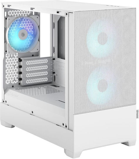 Fractal Design Pop Mini Air Gaming Mini Tower Computer Case with Side Window and RGB Lighting RGB White TG Clear