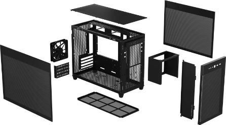 Asus Prime AP201 Геймърско Micro Tower Компютърна Кутия с Страничен Прозорец Mesh Черно Издание