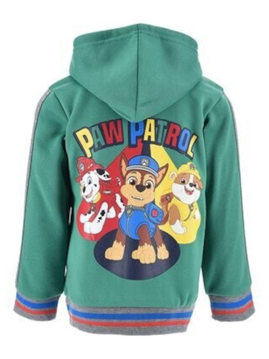 Kids Sweatshirt Cardigan with Hood Green
