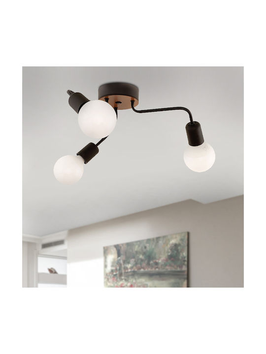 Megapap Salvi Ceiling Mount Light 44cm Black with Socket E27
