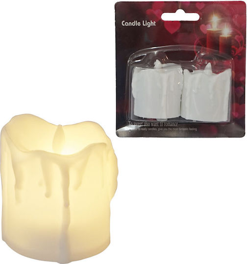 Marhome Decorative Table Lamp LED Candle 2pcs 4.2cm 08-00-18071 Cream