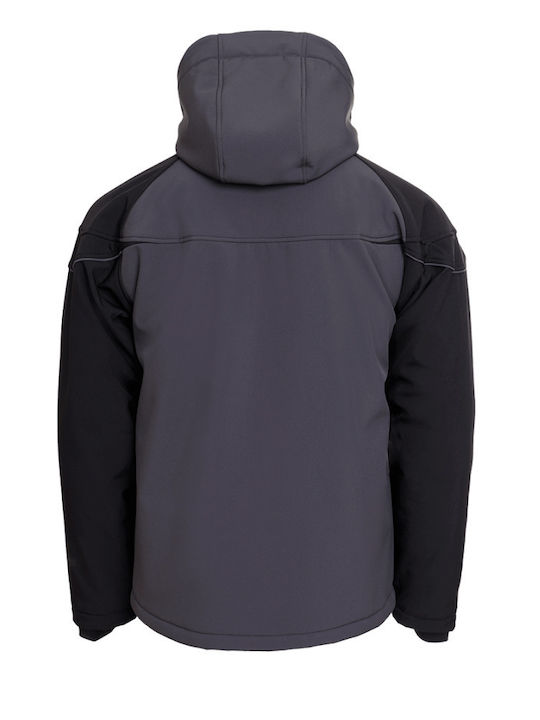 Stenso Work Jacket Softshell Cold with Hood Gray