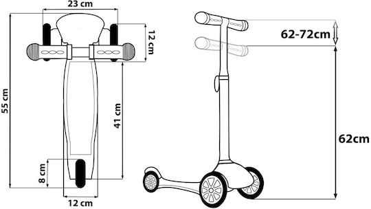 Seven Kinderroller Klappbar 3-Rad für 2+ Jahre Grau