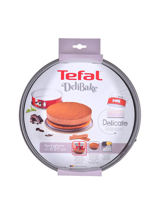 Tefal Non-stick Aluminum Cake Baking Pan with Removable Bottom Delibake 27x27cm