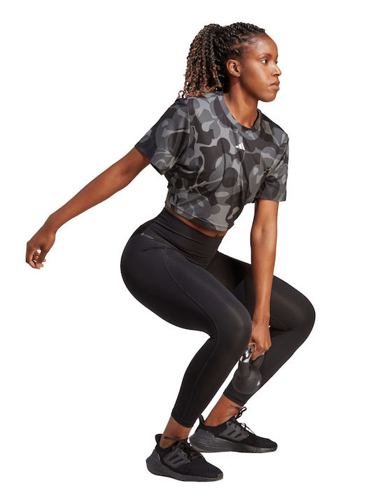 Essentials Aop Damen Sport Crop Top Kurzärmelig Mehrfarbig