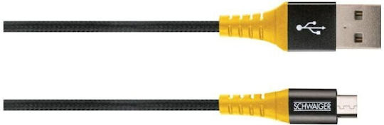 Schwaiger Regular USB 2.0 to micro USB Cable Μαύρο 1.2m (WKUM10511)