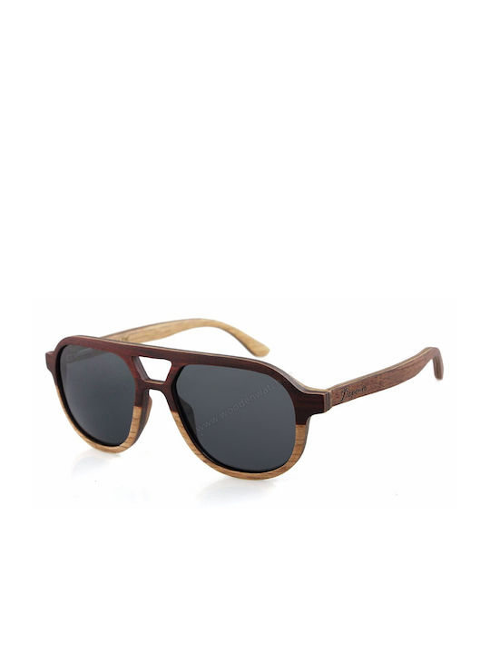 Daponte Sonnenbrillen mit Braun Rahmen und Gray Linse DAP017W