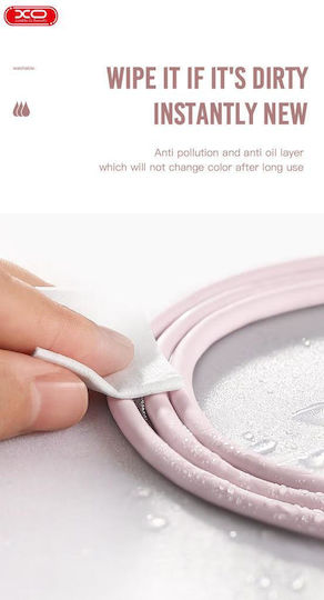 XO NB-Q226B USB 2.0 Cable USB-C male - USB-C 60W PD Ροζ 1m 16.005.0250