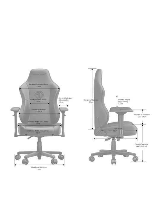 Anda Seat Phantom 3 PRO Large Scaun Gaming cu Brațe Reglabile Gri
