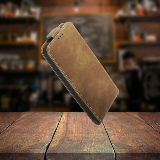 Rosso Vertikaler Flip Synthetisches Leder mit Band Braun (Galaxy A53)