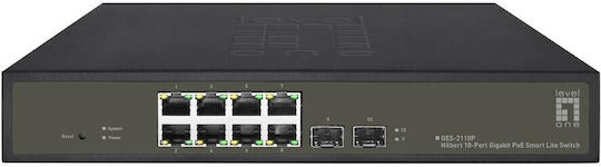 Level One GES-2110P v1 Unmanaged L2 PoE+ Switch με 8 Θύρες Gigabit (1Gbps) Ethernet και 2 SFP Θύρες