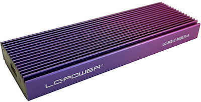 LC-Power Hard Drive Case M.2 SATA III NVME with connection USB 3.2 in Lila color