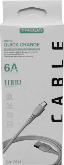 Treqa CA-8641 Regular USB 2.0 to Micro USB Cable White 1m CA-8641 1 Pieces