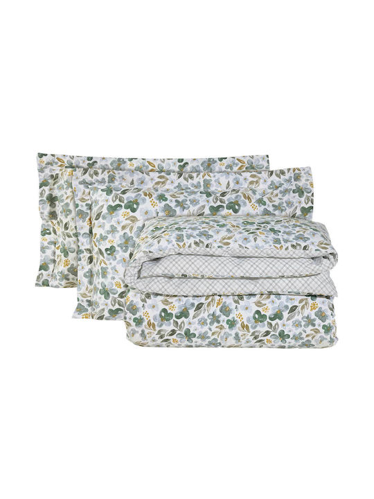 Das Home Duvet Cover Set Single with Pillowcase 160x240 Casual 5410 Grey - Petrol - Ochre