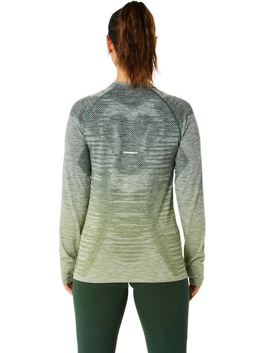 ASICS Bluză Sportivă pentru Femei Mânecă lungă Verde