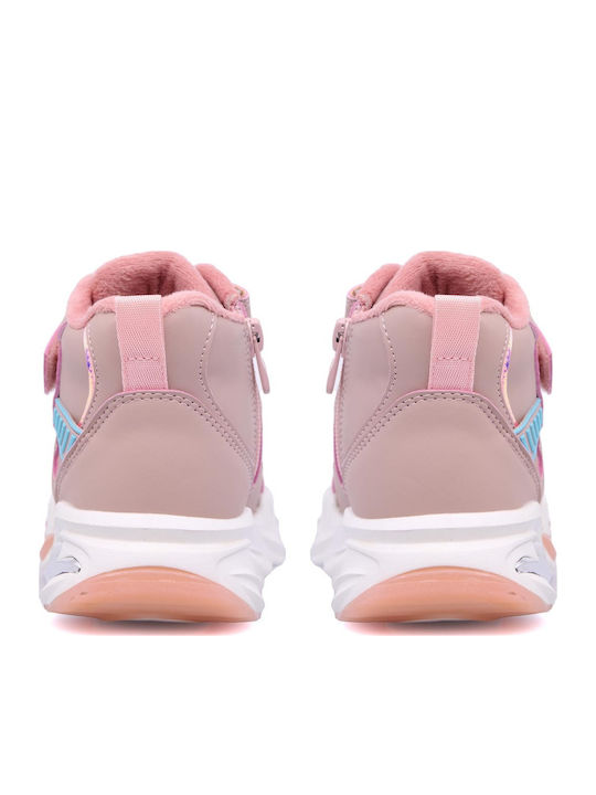 Παιδικά Sneakers High με Σκρατς Ροζ