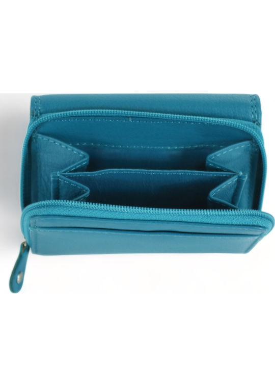 Mic Din piele Portofel de damă Clasice Petrol Blue