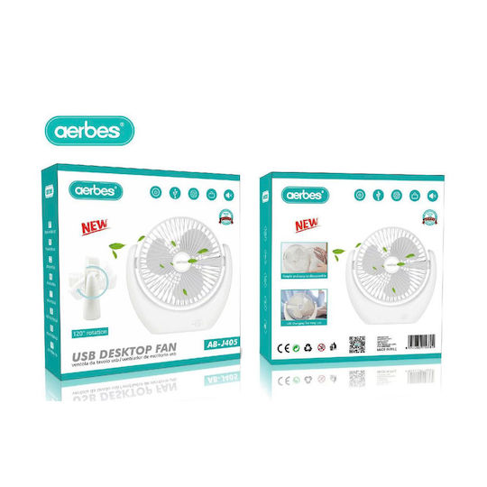 Aerbes USB Office/Home Fan White AB-J405