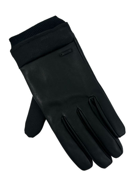 Antony Morato Schwarz Leder Handschuhe