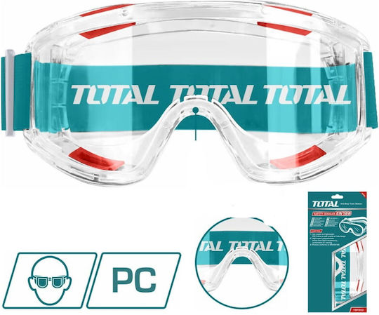 Total Safety Glasses / Work Mask for Protection with Transparent Lenses 1pcs