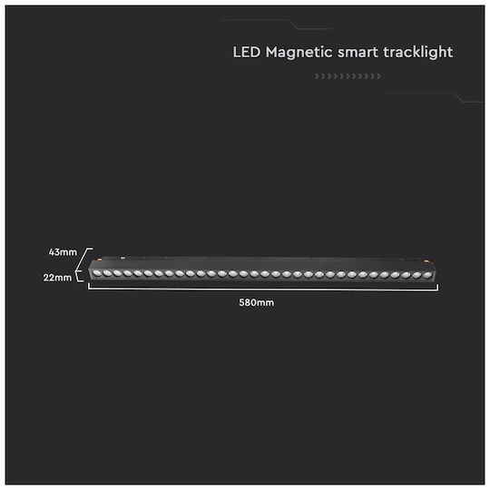 V-TAC LED Kommerzielle lineare Beleuchtung Leuchte Decke 20W Warm- bis Kaltweiß IP20