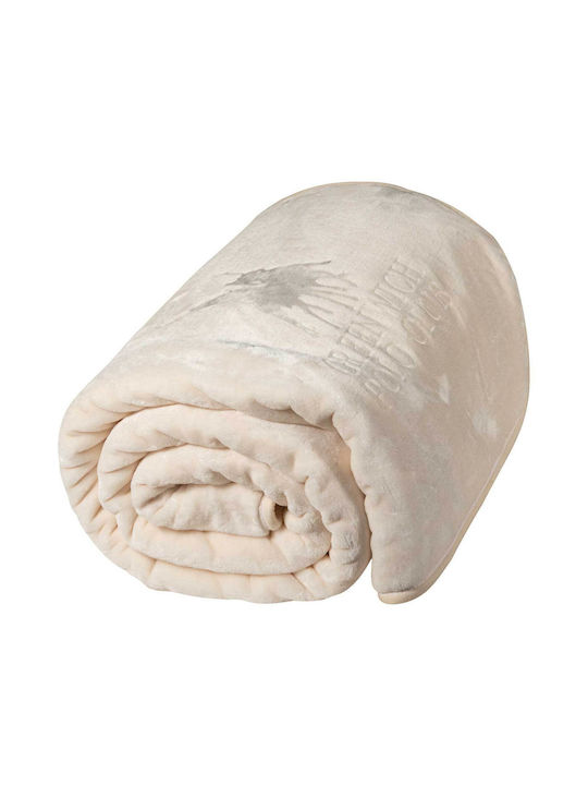 Greenwich Polo Club 3441 Velvet Double Blanket 220x240cm White