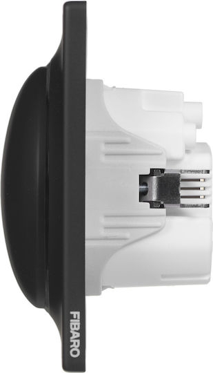Fibaro Χωνευτός Διακόπτης Dimmer με Πλαίσιο LED Περιστροφικός 350W σε Μαύρο Χρώμα