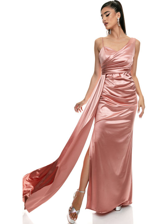 Rochii De Vară Pentru Femei Maxi Rochie Pentru Nuntă Botez Satin Roz