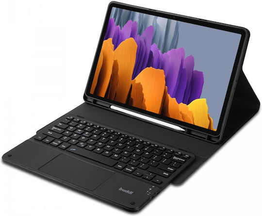 Buddi Zuna Flip Cover mit Tastatursprache Englisch US Samsung Galaxy Tab S8 Plus / S7 Plus / S7 FE 12.4"
