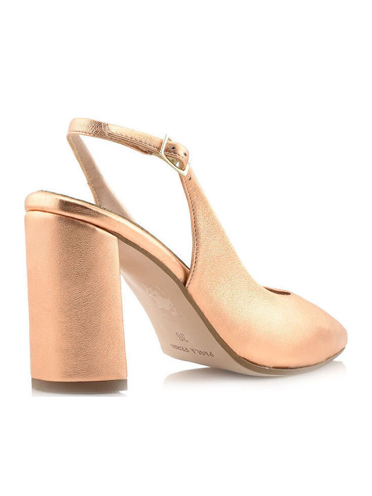Heels with Strap Rose Gold
